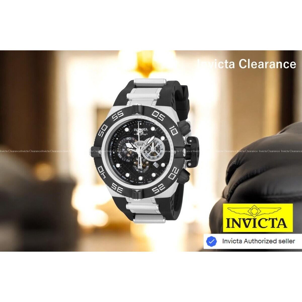 Invicta Men`s Subaqua Noma IV Swiss Black Dial Quartz 50mm Chronograph Watch - Dial: Black, Gray, Band: Black, Silver, Bezel: Black, Silver