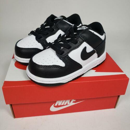 Nike Dunk Low Panda Toddler TD Size 3C Black White CW1589-100