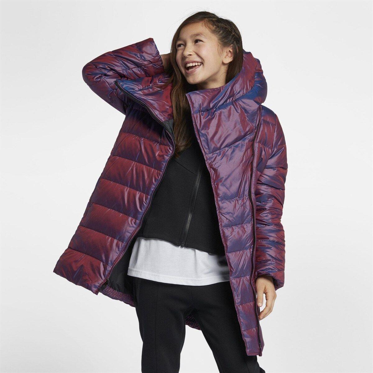 Nike Sportswear Down Fill Parka Jacket Coat Girls Size LG Iridescent Purple