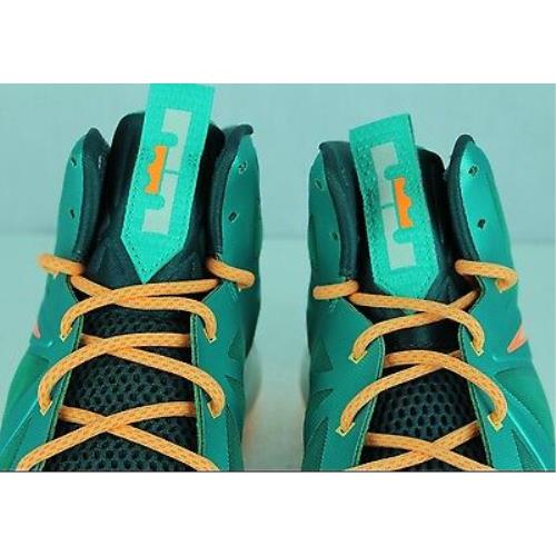 Nike Lebron X 10 Miami Dolphins Shoes Atomic Teal Total Orange Sz