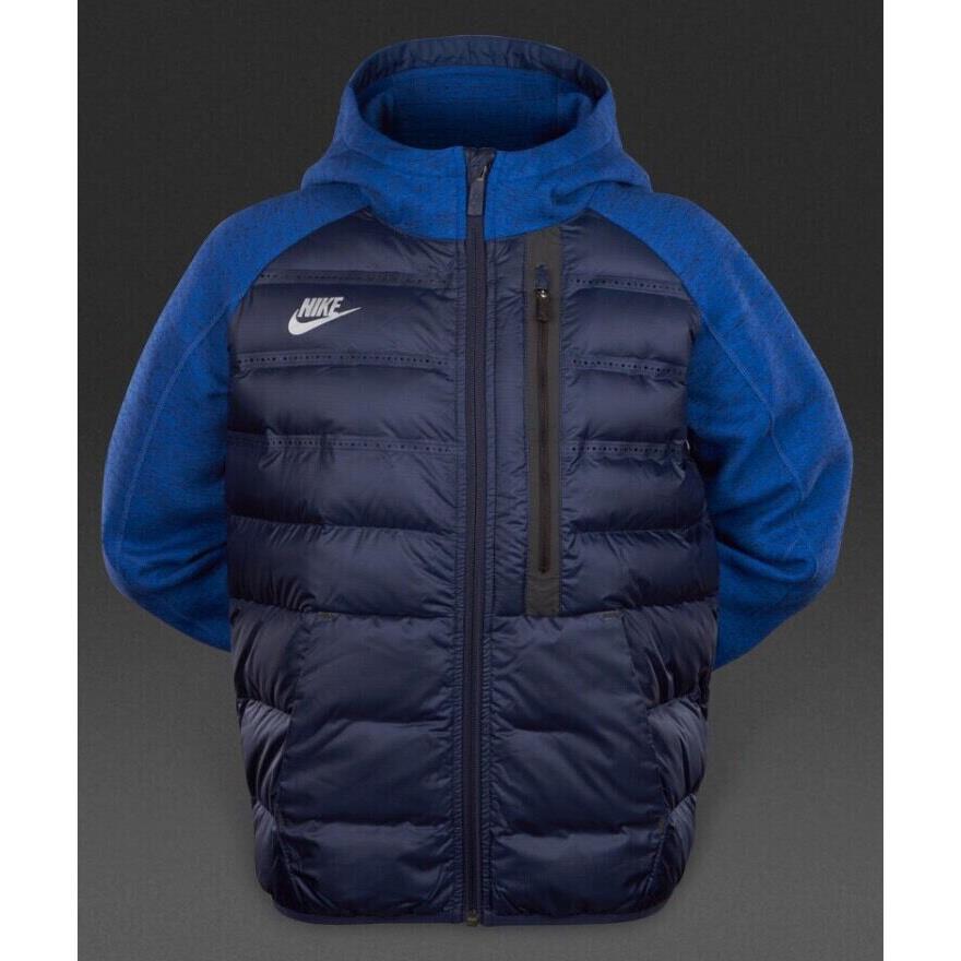 Nike Sportswear 800 Goose Down Fill Aeroloft Tech Full Zip Boys Jacket L Blue
