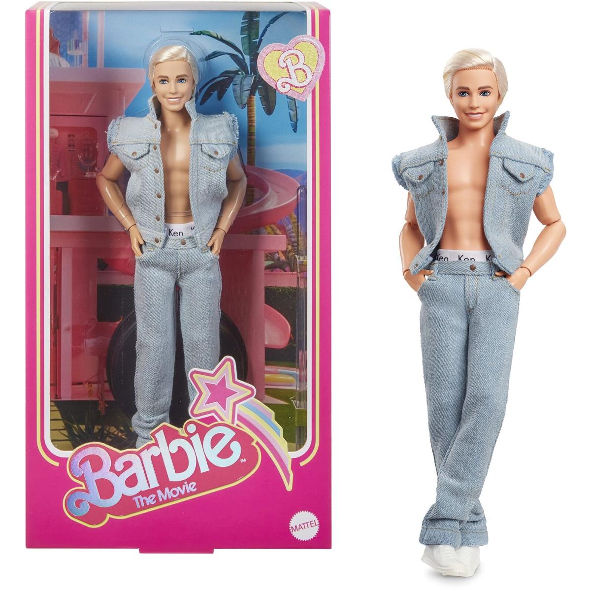 Barbie The Movie Collectible Ken Doll Wearing All-denim Matching Set with