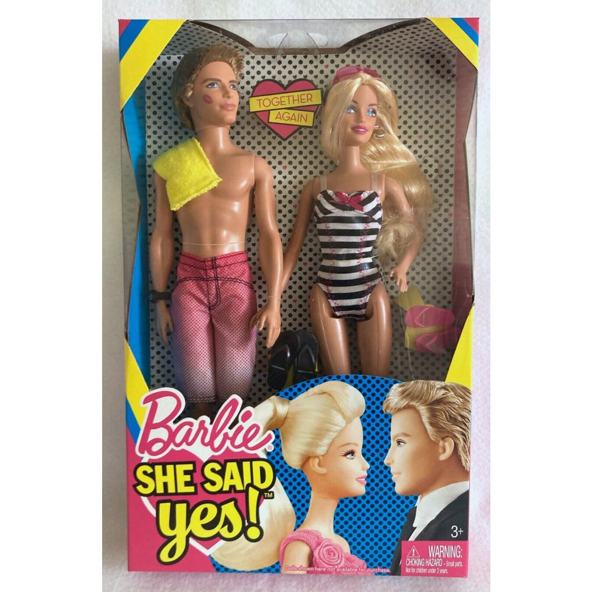 She Said Yes Barbie and Ken- Together Again -gift Set 2010 Nrfb