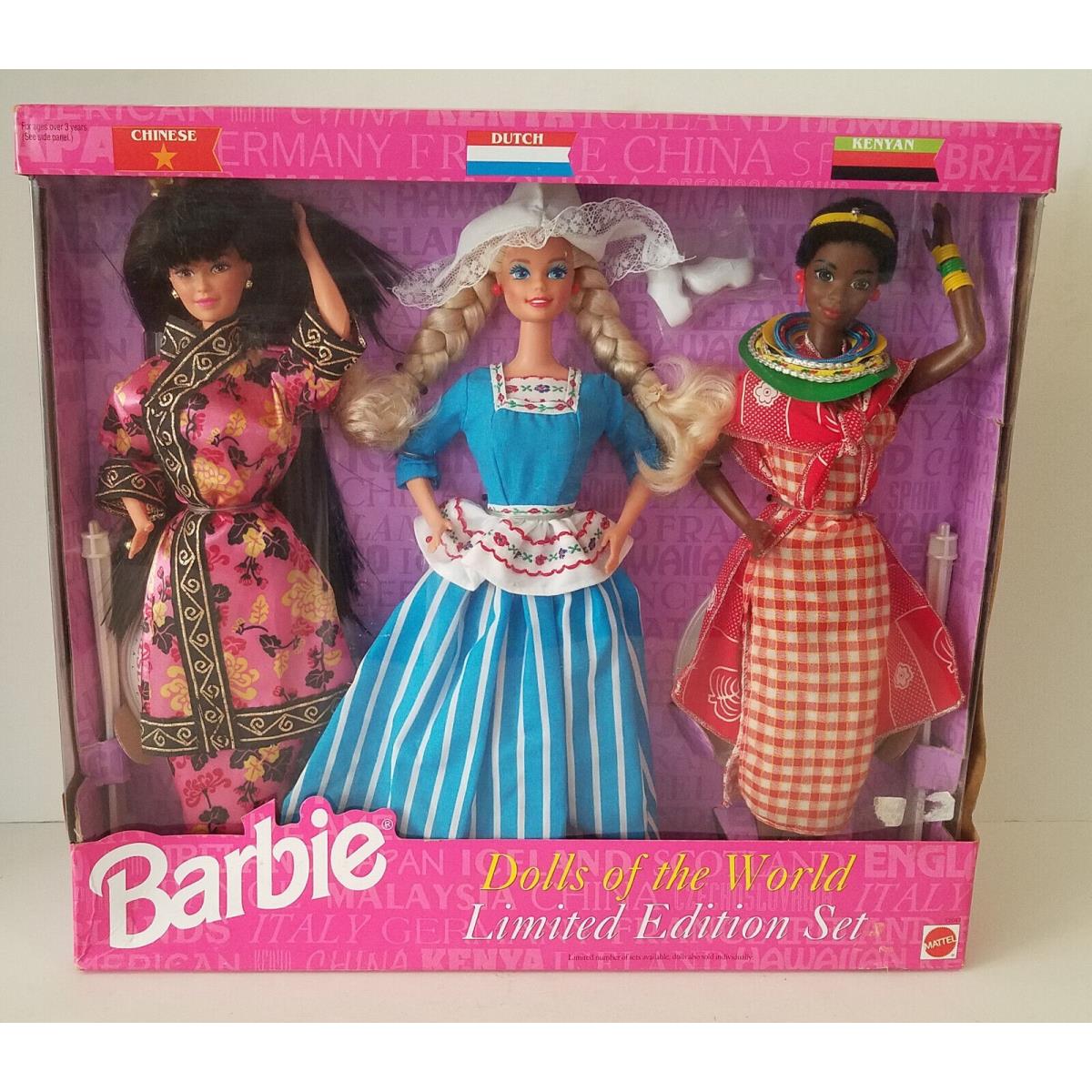 Barbie 1994 Dolls of The World Limited Edition Set 12043 Chinese Dutch Kenyan