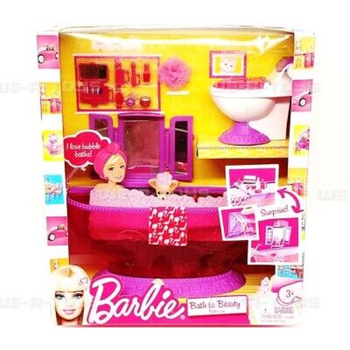 Barbie Bath to Beauty Bathroom Playset 2010 Mattel T7537