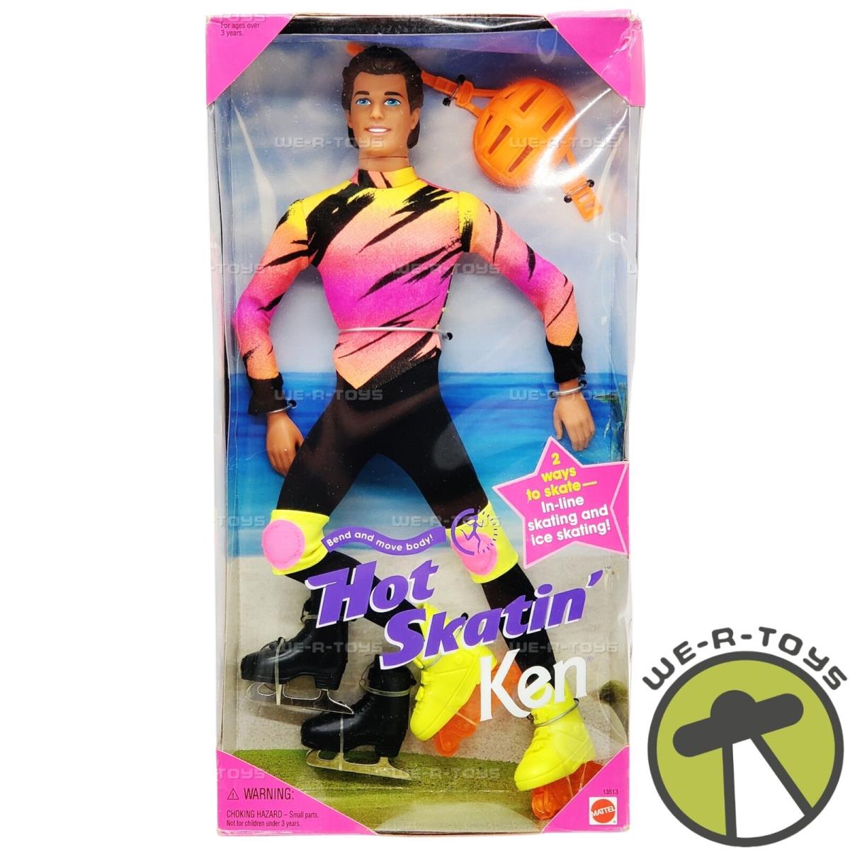 Barbie Hot Skatin` Ken Doll Bend and Move Body 1994 Mattel No. 13513 Nrfb