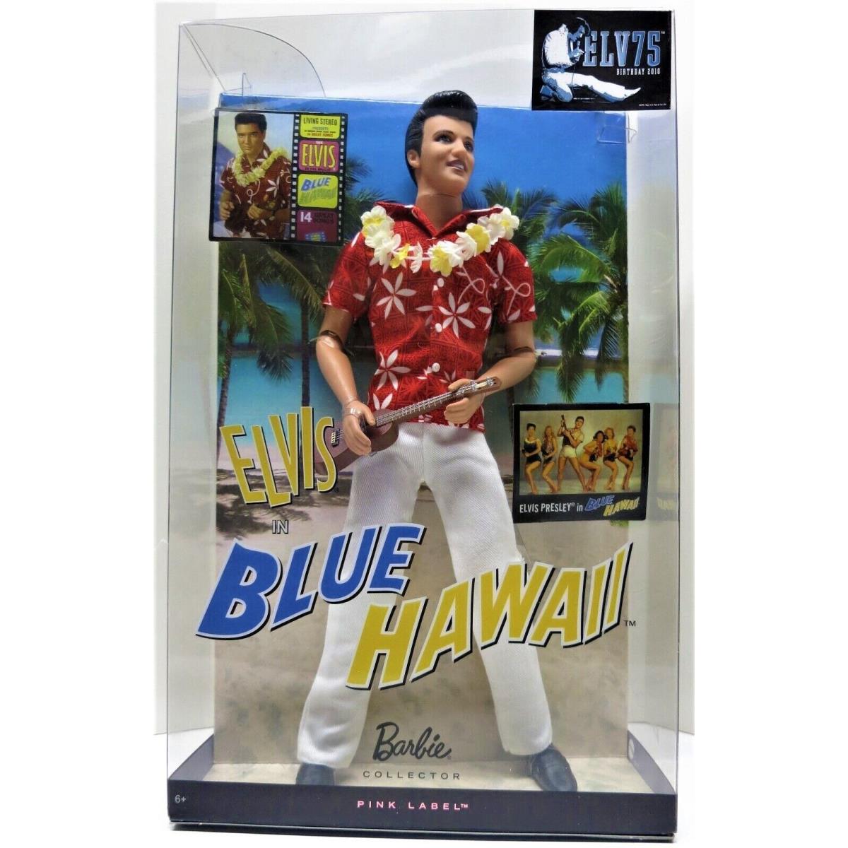 Elvis in Blue Hawaii Doll Barbie Pink Label 2009 Mattel R4509 - Doll Eye: Varies