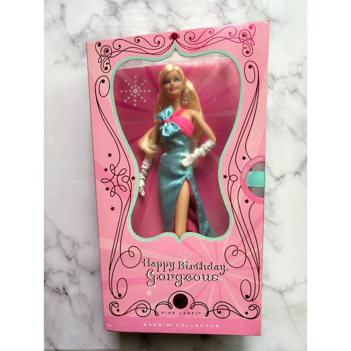 Vintage 2008 Pink Label Happy Birthday Gorgeous Barbie Doll