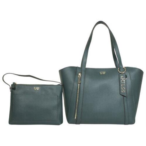 Guess Women`s Naya Tote Handbag 2-Piece Set with Convertible Pouch Forest
