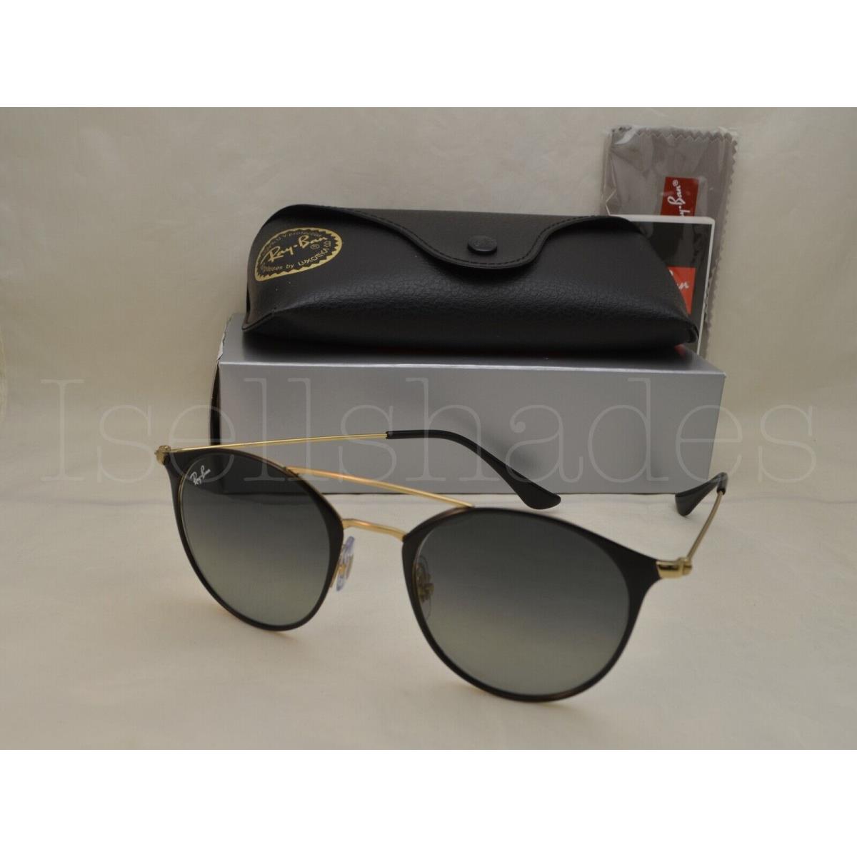 Ray Ban RB3546 RB3546-187/71 49 Gold Top Black with Gray Gradient Lens - Frame: GOLD TOP BLACK, Lens: GRAY GRADIENT