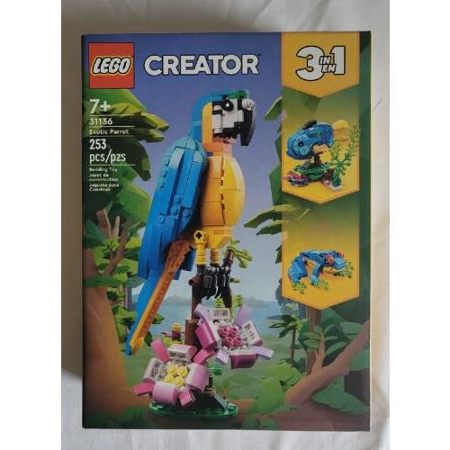 Lego 31136 Creator 3 in 1 Exotic Parrot to Frog to Fish Building Set