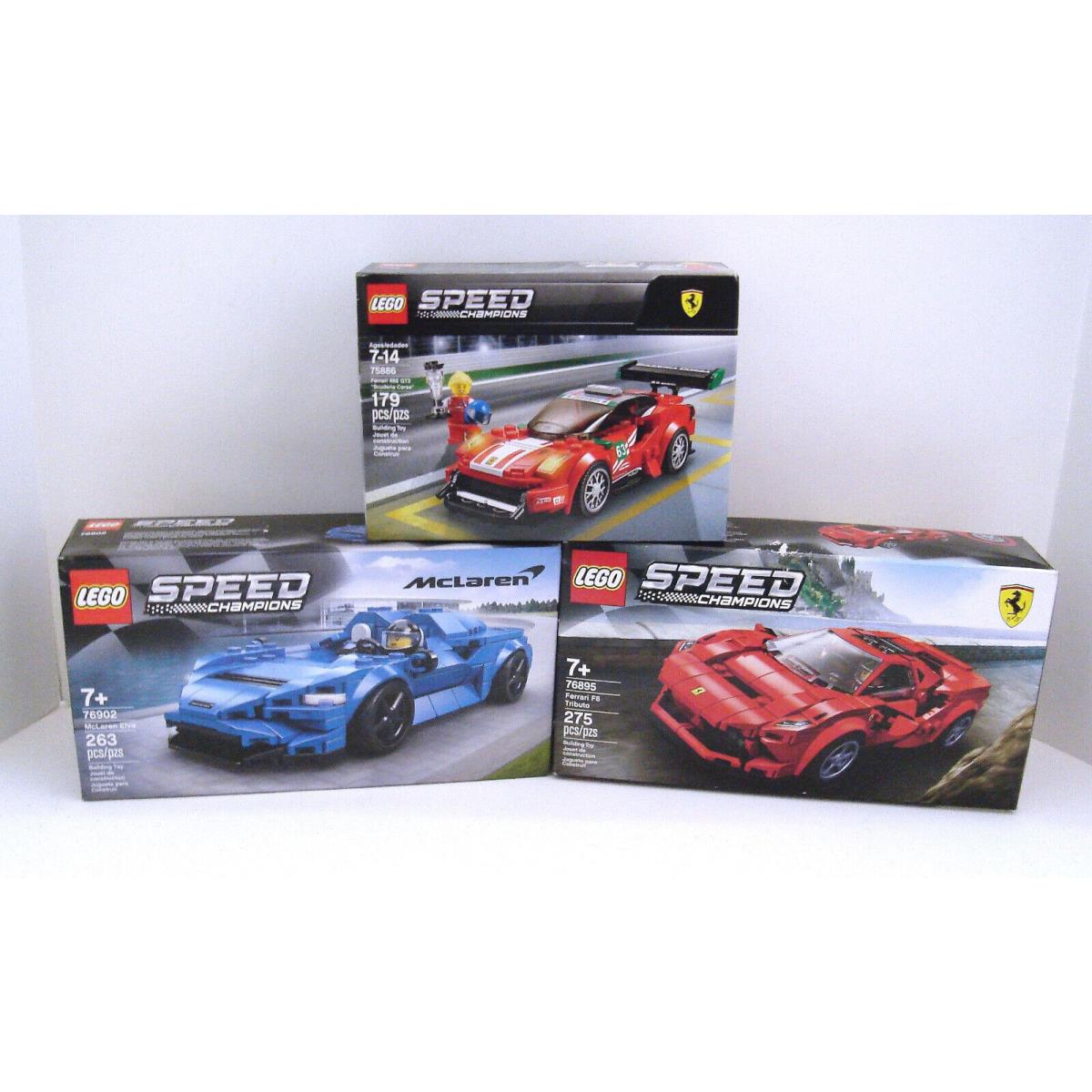Lego Speed Champions 75886 Ferrari 488 GT3 76902 Mcclaren 76895