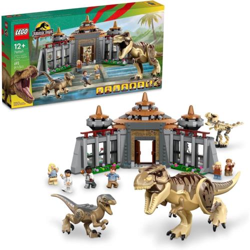 Lego Jurassic Park Visitor Center T Rex Raptor Attack 76961 Dinosaur Skeleton