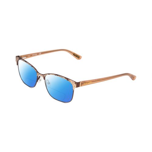 Guess by Marciano GM0318 Lady Polarized Bifocal Sunglasses Snake Skin Brown 52mm Blue Mirror