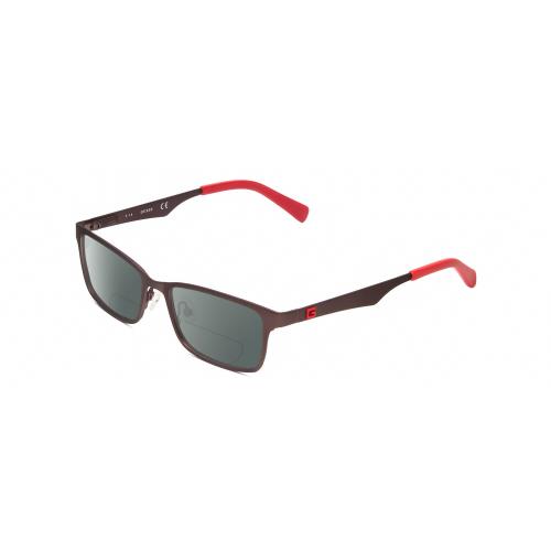 Guess GU9143 Unisex Designer Polarized Bifocal Sunglass in Bronze Brown Red 48mm Grey