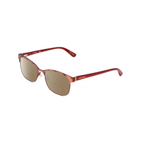Guess by Marciano GM0318 Lady Polarized Bifocal Sunglasses in Snakeskin Red 52mm Brown