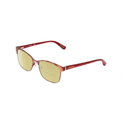 Guess by Marciano GM0318 Lady Polarized Bifocal Sunglasses in Snakeskin Red 52mm Yellow