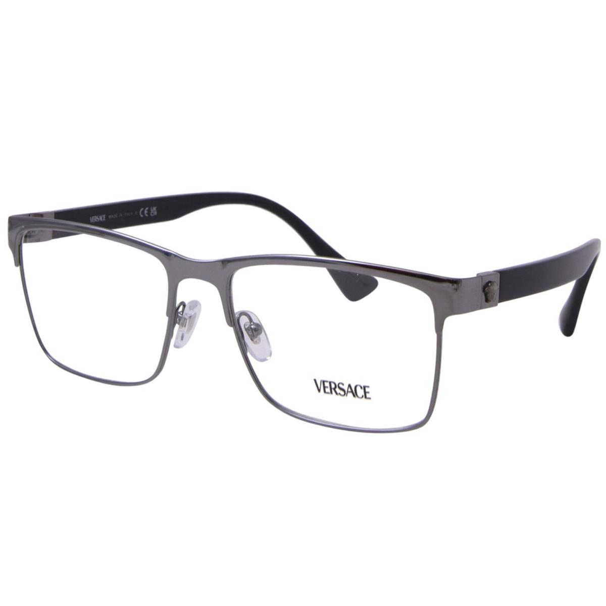 Versace VE1285 1001 Eyeglasses Men`s Gunmetal Full Rim Rectangle Shape 56mm