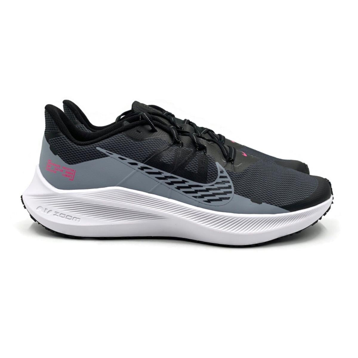 Nike Winflo 7 Shield Men Casual Running Shoe Black White Athletic Sneaker - White Black Gray