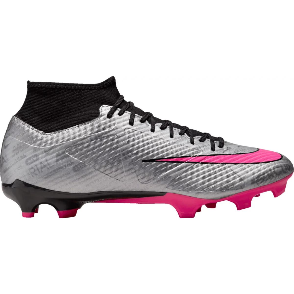 Men`s Nike Zoom Mercurial Superfly 9 Academy Soccer Cleats - Silver/Pink