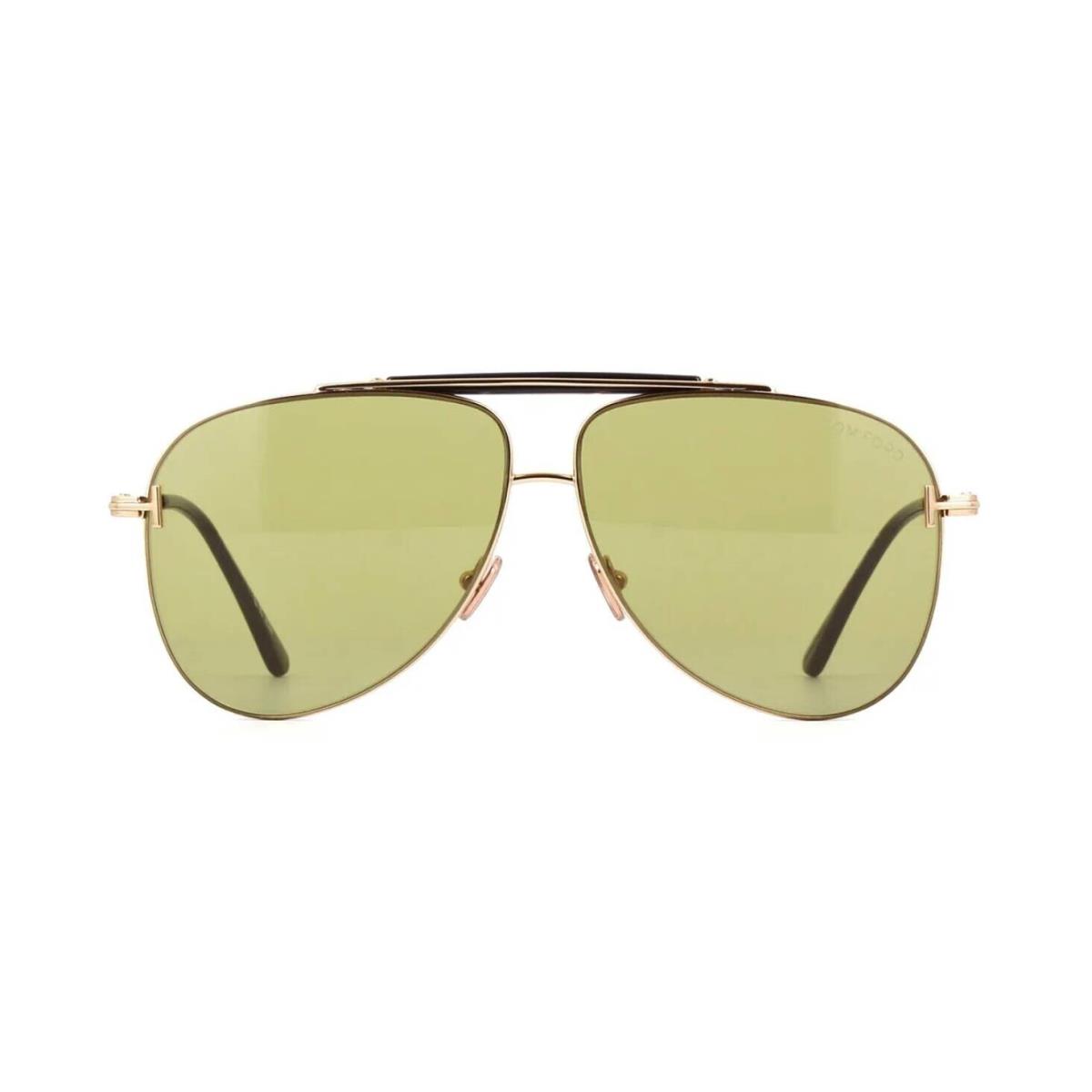 Tom Ford Brady FT 1018 Rose Gold/green 28N Sunglasses