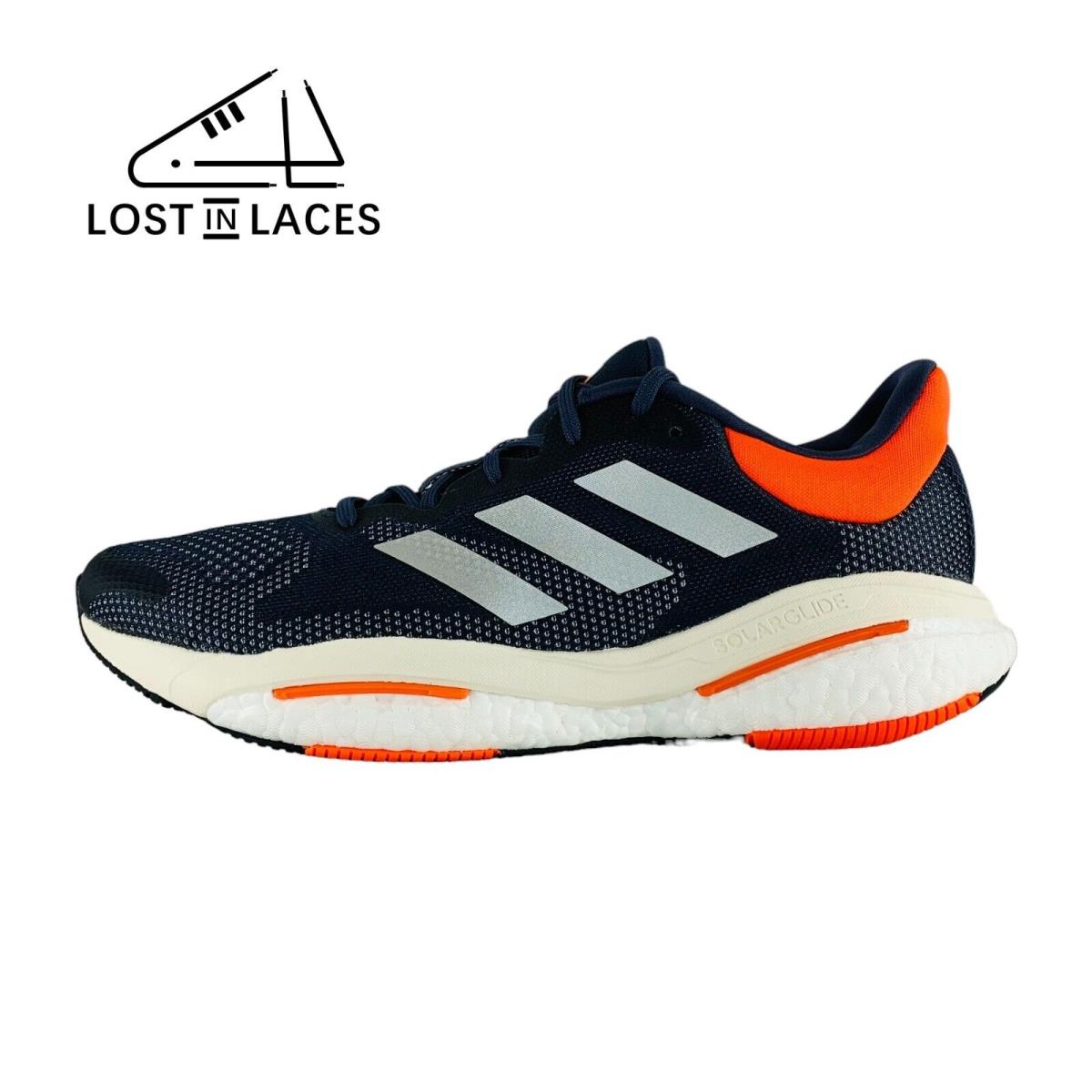 Adidas Solarglide 5 Shadow Navy Orange Sneakers Running Shoes Men`s Sizes