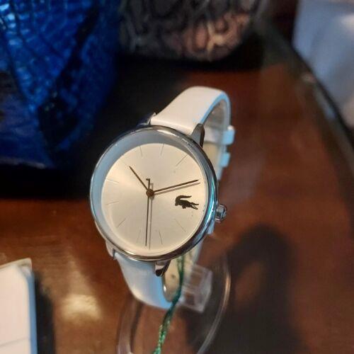 Lacoste 2001159 Women`s Cannes 3 Hands Leather Watch White Strap