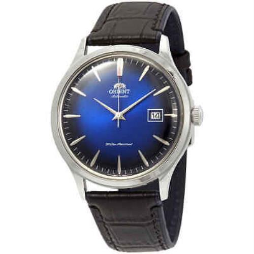 Orient Bambino Version 4 Automatic Blue Dial Men`s Watch FAC08004D0 - Dial: Blue, Band: Black, Bezel: Silver-tone