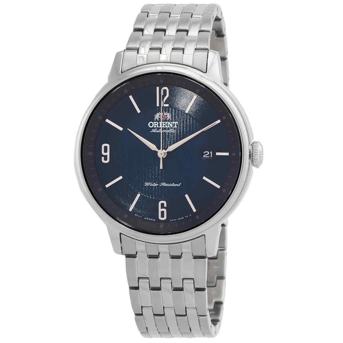 Orient Classic Automatic Blue Dial Men`s Watch RA-AC0J09L10B - Dial: White, Band: Black, Bezel: Silver, White