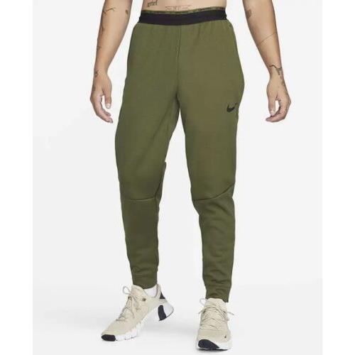 Nike Pro Men`s Therma-fit Athletic Joggers Olive Green Size 2XL Rare DD2122