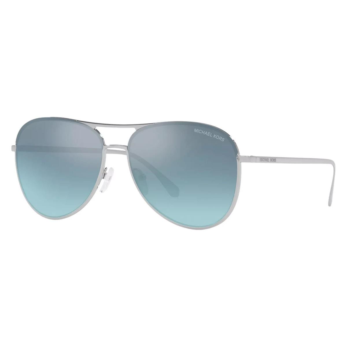 Michael Kors Kona Women`s Silver-tone Aviator Sunglasses - MK1089-10197C-59