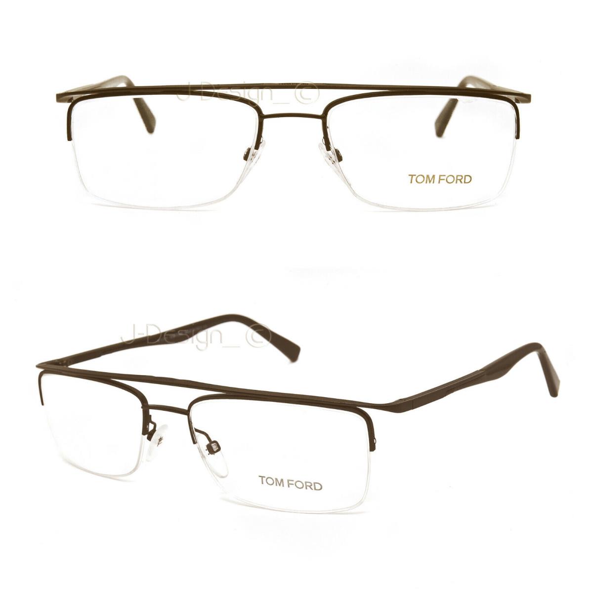 Tom Ford TF5077 J63 Matte Brown Half Rimless 54/18/135 Eyeglasses Italy