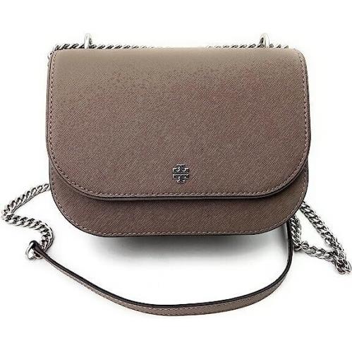 Tory Burch 136092 Emerson Flap Grey Heron Silver Hardware Womens Shoulder Bag