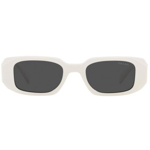 Prada 0PR 17WS 1425S0 Ivory/dark Grey Rectangular 49mm Women`s Sunglasses