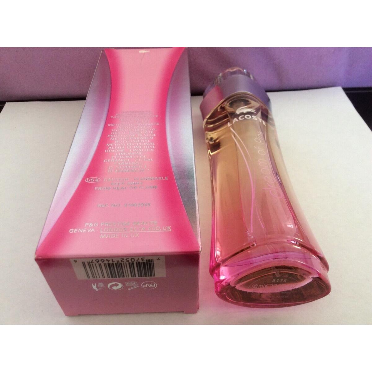 Lacoste Dream Of Pink For Women Perfume 3.0 oz 90 ml Edp Spray