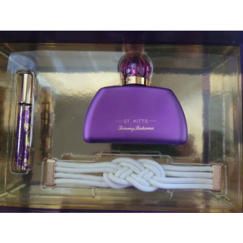Tommy Bahama St Kitts Womens Fragrance Gift Box Parfum Rollerball Purple Gold