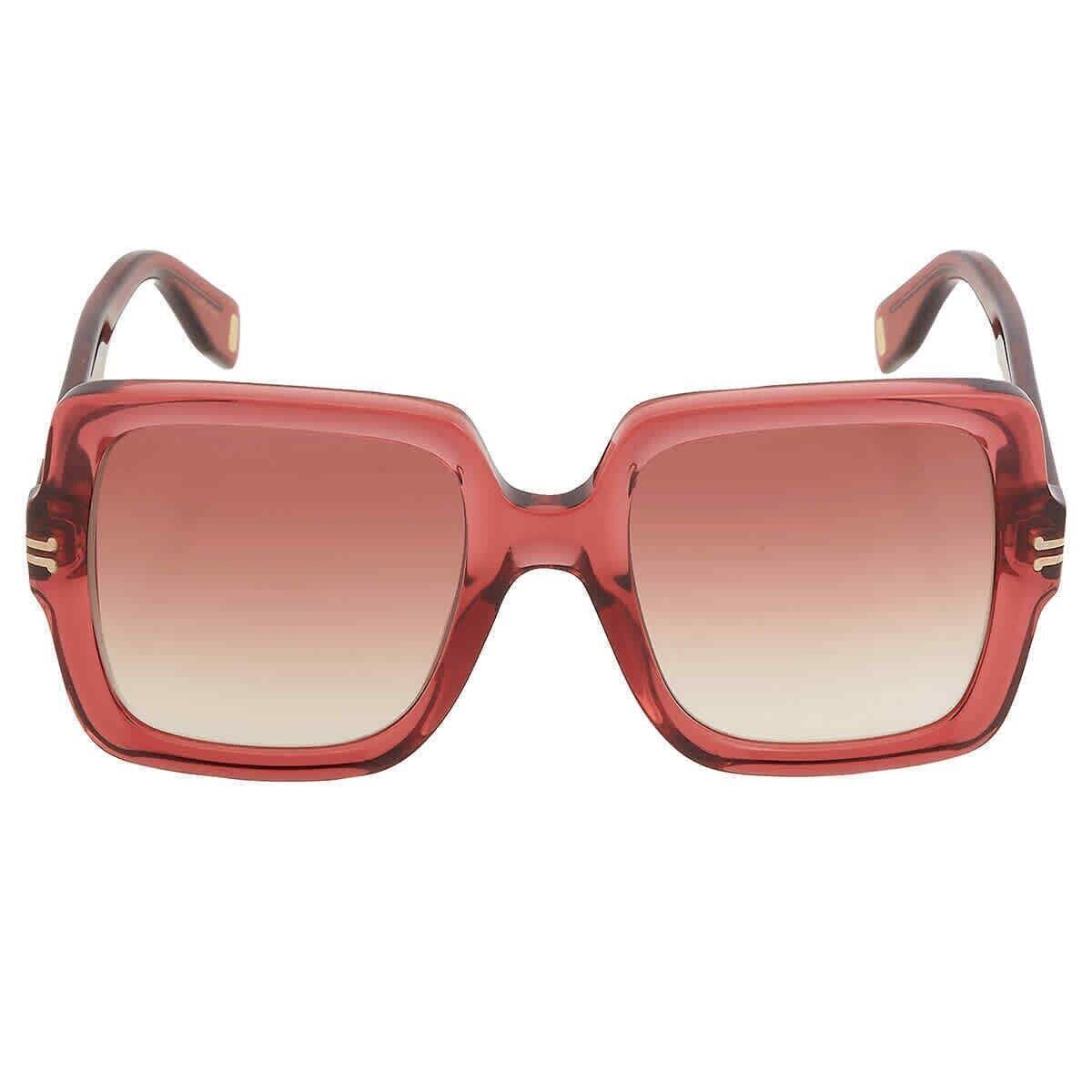 Marc Jacobs 1034/s Lhf 51mm Burgundy Brown Gradient Women Square Sunglasses - Pink Frame, Brown gradient Lens