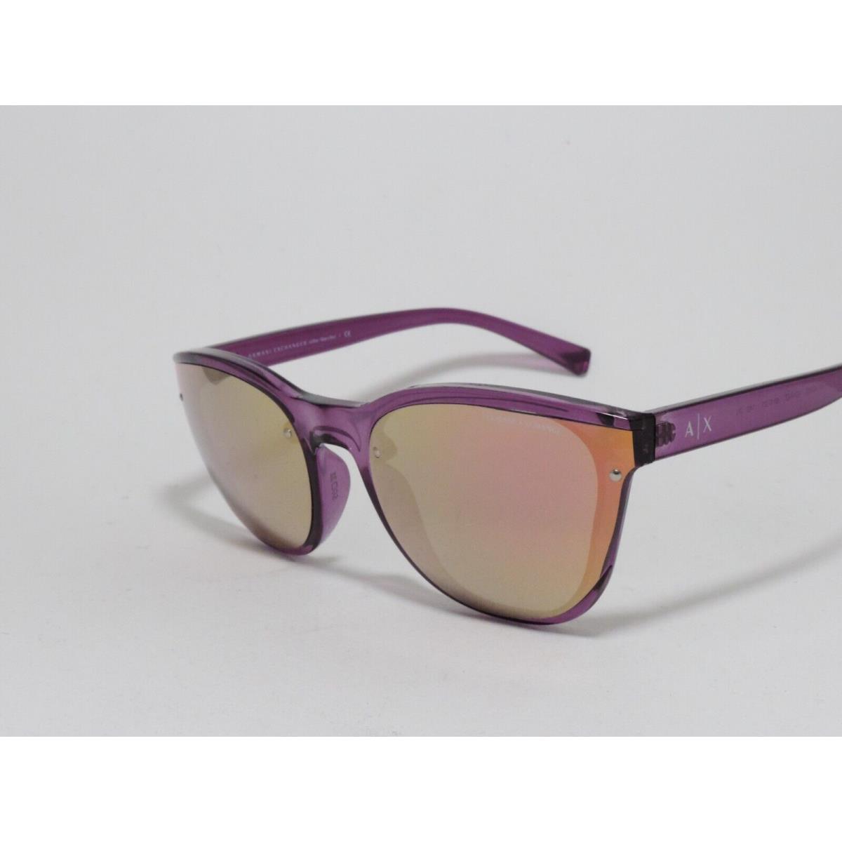 Armani Exchange AX 4097S Sunglasses 83164Z Shiny Violet/rose Gold Mirror 60-21