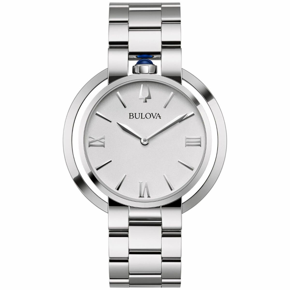 Bulova 96L306 Rubaiyat Collection Sapphire Crystal Silver Tone Dress Watch