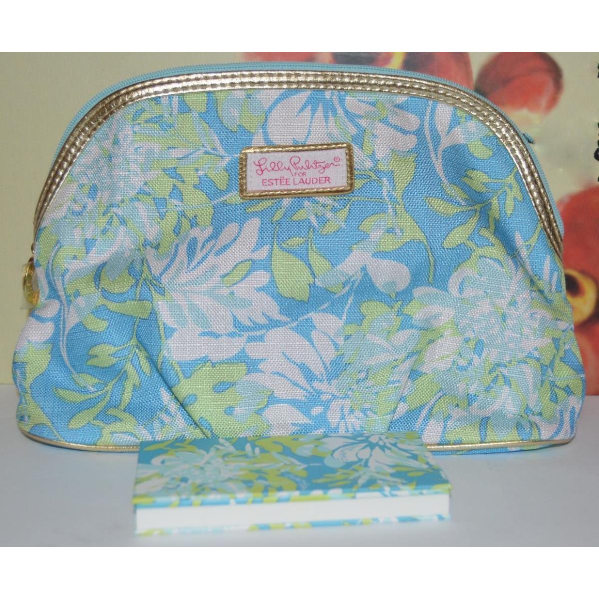 Estee Lauder Lilly Pulitzer Peach Passion Blush Eyeshadow Quad IN Cosmetic Bag