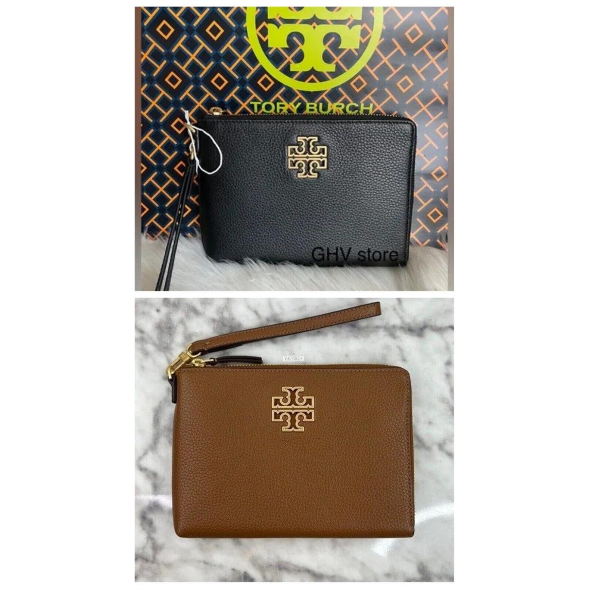 Tory Burch Britten Large Zip Pouch Wristlet Black 146372