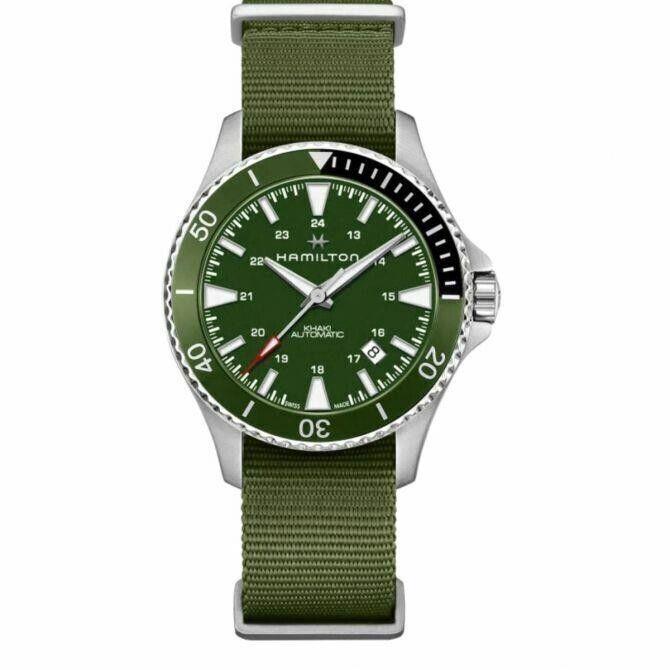 Hamilton Khaki Navy Scuba Auto 40MM Green Bezel Nylon Strap H82375961 - Dial: Green, Band: Green, Bezel: Green