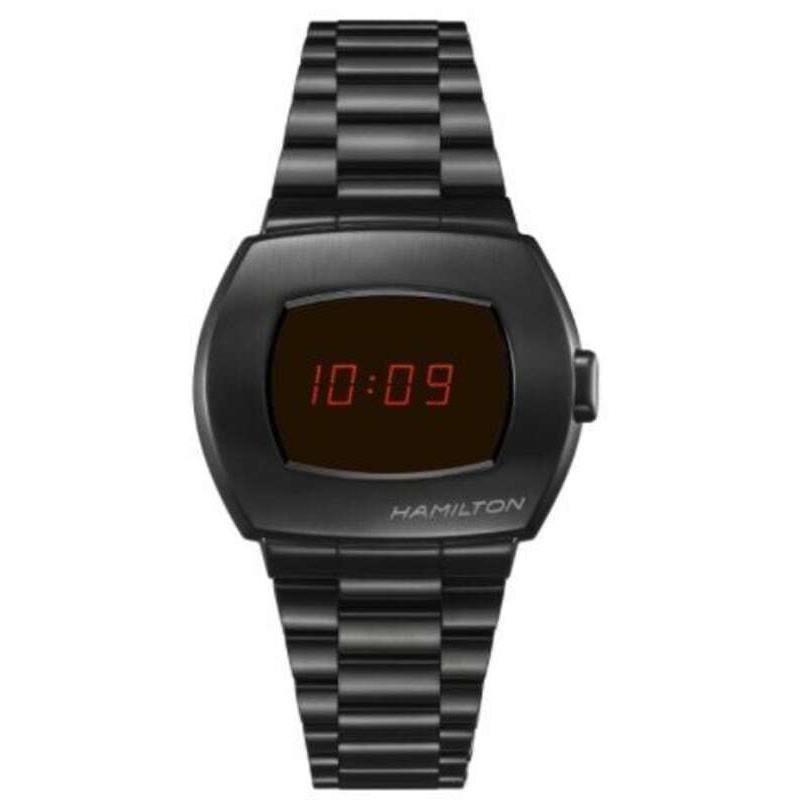 Hamilton Psr Digital Quartz Blacksteel Men`s Watch H52404130 - Face: Black, Dial: Black, Band: Black