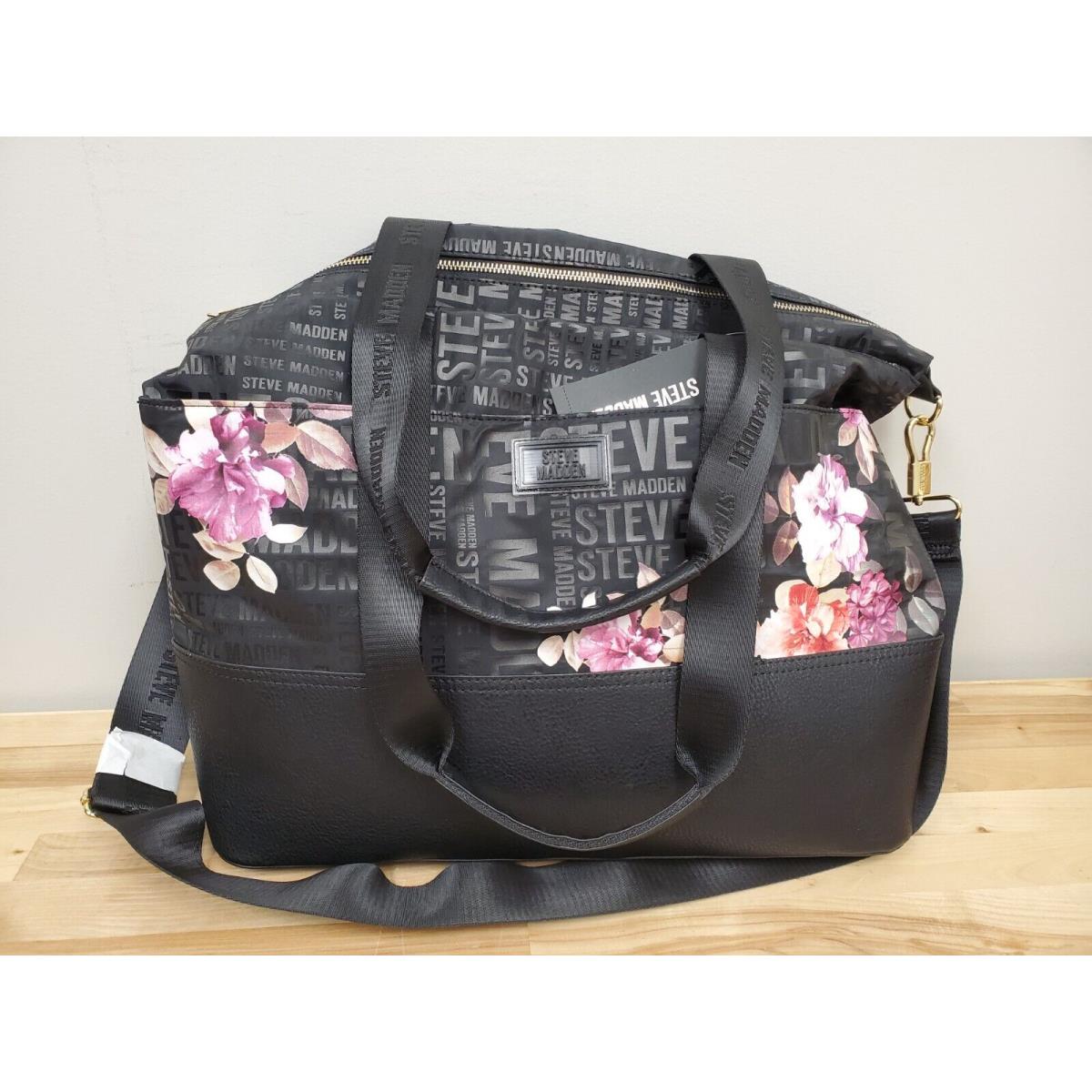 Steve Madden Bgymm Floral Leather Gym/overnight/weekend Bag DR123150