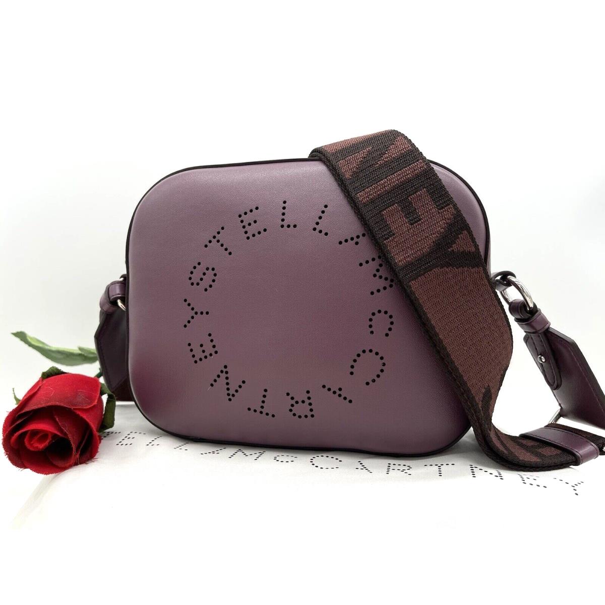 Stella Mccartney Perforated Logo Alter Napa Camera Bag In Purple