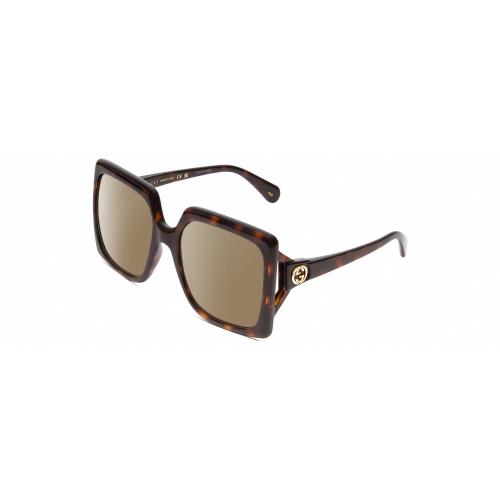 Gucci GG0876S Women`s Oversized Polarized Sunglasses Havana Tortoise 60mm 4 Opt Amber Brown Polar