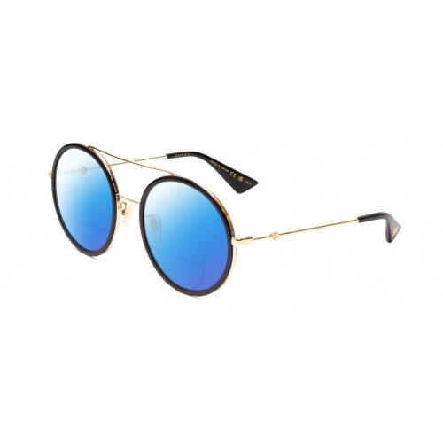 Gucci GG0061S Women`s Polarized Bifocal Sunglasses in Gold/black 56mm 41 Options Blue Mirror