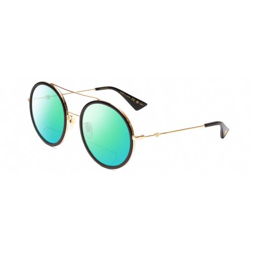 Gucci GG0061S Women`s Polarized Bifocal Sunglasses in Gold/black 56mm 41 Options Green Mirror
