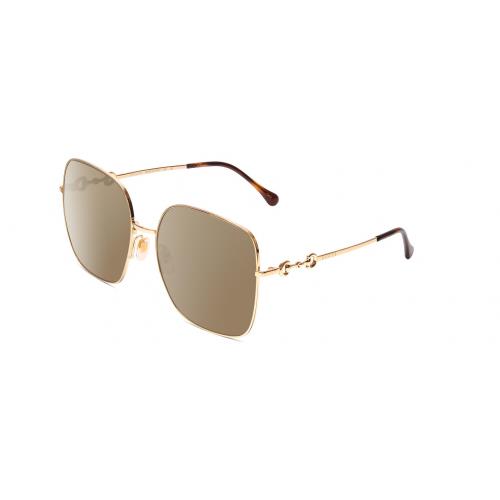 Gucci GG0879S Womens Polarized Sunglasses in Gold/tortoise Havana 61mm 4 Options Amber Brown Polar