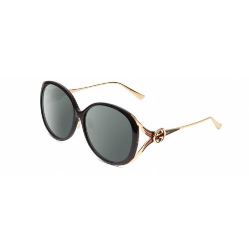 Gucci GG0226SK Women Oval Polarized Sunglasses Black/gold 60mm Choose Lens Color Smoke Grey Polar